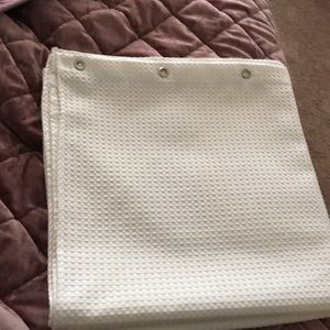 White shower curtain